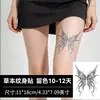 Adesivos de Tatuagem Borboleta Escura com Fórmula Herbal, Impermeáveis de Longa Duração, Estilo Linha Abstrata, Padrão da Moda para Homens e Mulheres nos Braços e Pernas