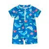 0-3M-3-6M-6-12M-1-2A-2-3A niños niños traje de baño con estampado de tiburón y delfín