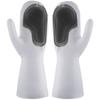 Luvas à prova d'água para lavar louça em casa, luvas grossas e duráveis para lavar roupas, artefato mágico de silicone, luvas antiderrapantes e com isolamento térmico