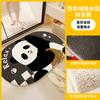 Alfombra de Baño de Dibujos Animados Panda Imitación Cachemira Alfombra de Piso para Puerta de Inodoro Alfombra de Puerta Absorbente Antideslizante Alfombra para Pies de Inodoro