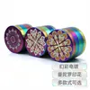 Moedor de liga de zinco de quatro camadas mais vendido internacionalmente, moedor plano de quatro camadas com padrão de mandala colorido, pode ser DIY