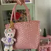 Bolso Tejido de Cesta de Verduras Estilo Japonés para Mujer Versátil Bolso de Hombro Cruzado Tote Bolso Cubo Bolso de Mamá Bolso para Lonchera