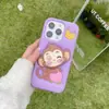 Capa de Celular de Silicone Estéreo 3D Macaquinho Preguiçoso Fofa Adequada para Iphone16Promax/15/14