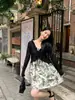 Top de punto de alta calidad en color verde claro con cordones para mujer, nuevo estilo de verano, corte holgado, estilo coreano, top fino