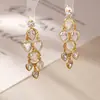 Pendientes Super Hada Gota de Agua Circonita Borla Larga Lujo Accesible Elegantes Pendientes Chapados en Oro Real de 18 Quilates Pendientes de Aguja de Plata