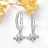 Pendientes Redondos de Diamante Elegantes y Populares con Forma de Copo de Nieve Transfronterizos para Mujer, Personalizados, Geométricos Creativos, Tendencia, Pendientes Europeos y Americanos