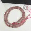 Cuentas de Disco de Cristal de Fresa Natural Semiacabadas para Pulsera DIY, Collar para Clavícula, Joyería con Cuentas, Espaciadores, Accesorios de Cuentas Sueltas