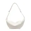 Bolso Retro Suave de PU con Forma de Croissant, Bolso Cruzado de Hombro Único, Bolso de Croissant de Gran Capacidad, Bolso Plegado de Bollo para Viajeros