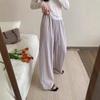 Primavera y Verano 2025 Nuevo Estilo Coreano Combinación con Todo Suelto Adelgazante Pantalones Casuales para Mujer Cintura Suelta con Cordón Adelgazantes Pantalones de Pierna Ancha