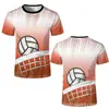 Esportes Vôlei Impressão Digital 3D Cruzada Europeia e Americana Nova Camiseta Casual de Manga Curta Masculina Venda Direta da Fábrica Fornecimento