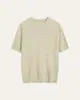 Camiseta de Punto de Manga Corta Estilo Old Money de Verano Mezcla de Seda Lino Algodón Cuello Redondo Tejido Transpirable Camiseta Estilo Old Money Hombre