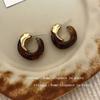 Pendientes marrones Maillard 2024, nuevos pendientes retro con diseño de nicho de otoño e invierno, pendientes de sentido avanzado para mujer.
