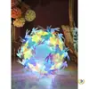 Festival da Primavera Ano Novo Laser Colorido Brilhante Redondo Gradiente Arco-Íris Lanterna de Mão Plástico Materiais de Artesanato Infantil para Exibição