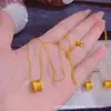 Colar Weixue Estilo Semelhante Diamante Antigo Espiga de Trigo com Design de Anel de Cintura Pequena, Corrente Clavicular Moderna e Versátil para Mulheres