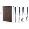 Juego de Cubiertos de Acero Inoxidable con Mango de Plástico de Colores, Cuchillo, Tenedor, Cuchara, Cucharilla, Caja de Regalo, Juego de Cubiertos de Cuatro Piezas