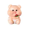 Nueva figura en miniatura de cerdo para decoraciones de bola de cristal DIY de escritorio, con un lindo cerdito comiendo sandía hecho de resina