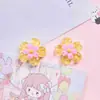 Accesorios de resina de flor transparente de hielo de doble capa de cinco pétalos DIY hechos a mano con agujeros para zapatos funda de teléfono móvil pasador flor de zapato pegatina para taza decoración