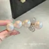 Pinza para el pelo de perlas de lujo ligero coreana, pinza lateral, pinza de pico de pato dulce retro, pasador de lazo de diamantes de imitación, accesorio para el cabello