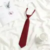Jk Tie Female Lazy Nude-Free Brown Stripe Japanese Style College Style Decorative Wine Red Dk Shirt Boys Casual
