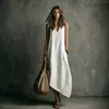 2026 Verano transfronterizo europeo y americano nueva moda chaleco de bolsillo sin mangas patchwork estilo vacacional vestido casual
