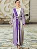 Nuevo Estilo Morado Glicina Cardigan Bordado a Mano con Pedrería Abaya Étnica Robe Amazon