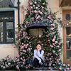 Guirnalda de Rosas Artificiales Flor Falsa Decoración de Conducto de Aire Acondicionado Cubierta de Enredadera Planta de Enredadera de Plástico Paisajismo Techo Pared