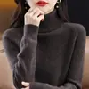 Suéter de punto de estilo coreano de ajuste holgado con manga raglán para otoño e invierno, suministro directo, camiseta base de punto, suéter de cuello alto para mujer
