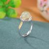 Pendientes de Plata de Ley S925 Yilu Chapados en Oro Jade Hetian Jade Fino de Agua Redondo Hueco Xiangyun Anillo de Plata Elegante
