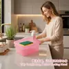 Dispenser de Sabão Líquido para Louça Quadrado Redondo Transfronteiriço Pressionador de Cozinha Artefato de Limpeza Esponja Limpeza de Cozinha Sabão para Louça
