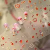 Edición Limitada Día de San Valentín Calcomanías para Uñas de Corazón Hueco Dorado M1328 Calcomanías para Uñas Estilo Lolita Retro