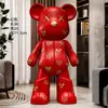 Padrão de Couro Urso Violento Ornamento de Chão Áudio Bluetooth Gabinete de TV Mesa Lateral de Sofá Presente de Inauguração Decoração de Casa