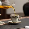 Xícara de chá de cerâmica pintada à mão com underglaze, xícara de chá kung fu estilo japonês, xícara de chá pequena para casa, xícara única, xícara do mestre