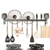 Estante de Almacenamiento de Ventosa sin Perforaciones para Cocina Gancho Multifuncional Montado en Pared Soporte para Cuchara, Pala, Cuchillo Gancho de Almacenamiento y Organización