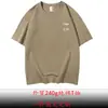 Camiseta transfronteiriça de algodão penteado pesado 240 gramas gola redonda manga curta estampa fixa logotipo camisa publicitária macacão roupa de grupo