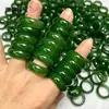Anillo Verde de Jade Hetian Natural, Textura Fina, Buena Densidad, Venta al por Mayor desde Fabricante, Banda de Anillo Popular