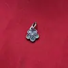 Pingente de Flor de Cerejeira em Prata de Lei S925 Estilo Coreano Estilo Ins Pulseira de Cristal Branco Pingente de Flor Pequena Acessórios para Pulseira de Corda Trançada DIY