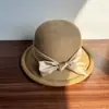 Chapéu de Pescador Elegante com Laço, Abertura Traseira, Estilo Japonês, Chapéu Balde Elegante de Primavera para Mulheres, Chapéu de Palha com Proteção Solar