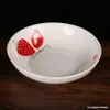 Tigela Redonda de Cerâmica Atacado Prato Chinês para Lanches Prato para Molho de Temperos Pratos de Mesa Impressos para Casa Tigela para Molho Panela para Refogar