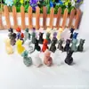 Pedra Bruta de Cristal Natural Polida Multimaterial Escultura de Veado de Cristal Decoração de Mesa Ornamento Venda Quente Transfronteiriça Atacado