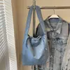 Bolso de Lona Casual de Gran Capacidad para Mujer 2026 Nuevo de Moda Bolso de Hombro Único Bolso Tote de Color Sólido para Estudiante Universitario