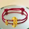 Hazte Rico al Instante2026 Año del Zodiaco Caballo de la Suerte Pulsera Trenzada de Hilo Rojo para Pareja Regalo de Año Nuevo