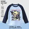 Nova Camiseta de Manga Longa Fina de Algodão Puro Estilo Mech Ovo Pequeno Senhor Negro Lobo Poderoso Rei para Meninos e Meninas Segunda Pele Primavera e Outono