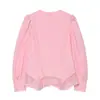 Ins ropa de mujer al por mayor estilo europeo y americano transfronterizo otoño nuevo top sexy de manga larga con dobladillo de encaje empalmado