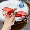 Nuevas Gafas de Sol sin Marco Estilo Coreano de Moda Celebridad de Internet Mismo Estilo Gafas de Sol Distintivas para Fotografía Callejera Gafas de Sol Anti-ultravioleta