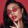 Kedun Gafas de Sol de Labios de Montura Pequeña Estilo Europeo y Americano, Gafas de Sol Metálicas de Moda para Mujer, Gafas de Sol de Labios Rojos Transfronterizas de Moda