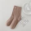 Calcetines de Algodón Puro para Mujer hasta Media Pantorrilla, Calcetines Sin Costuras, Estilo Otoño e Invierno Negro, Calcetines Largos de Maternidad, Dulce Estilo Ins al Por Mayor