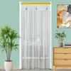 Cortina de Porta Anti-Mosquito Transfronteiriça do Sudeste Asiático, Cortina de Divisória de Quarto com Renda e Fita Mágica Sem Furos, Cortina de Gaze de Camada Única para Prevenção de Mosquitos no Verão