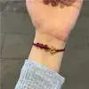 Cuentas de Cristal Pulsera Pequeña de Amor Pulsera Tejida Hecha a Mano para Pareja Cuerda de Mano para Regalo de Cumpleaños para Novia Pulsera