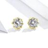 Brincos de Prata S925 com Seis Garras Transfronteiriços Moda Europeia e Americana Brincos de Diamante para Homens e Mulheres Brincos Clássicos de Moissanita Coroa