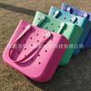 En stock Bolsa de playa EVA moda impresión exterior agujero bolso de mano almacenamiento bolsa grande cesta para mujer bandolera